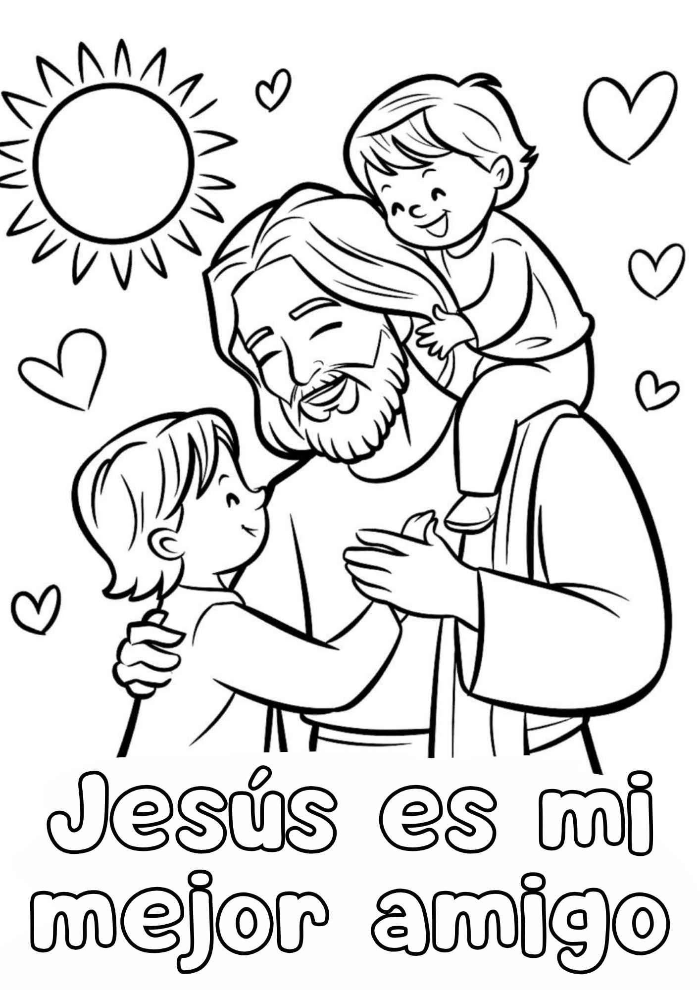 Dibujo bíblico: Jesús es mi mejor amigo